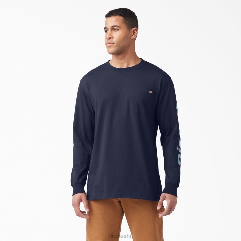 majica s logotipom dugih rukava muškarci Dickies mornarska tinta (ik) 6BPL6891 odjeća
