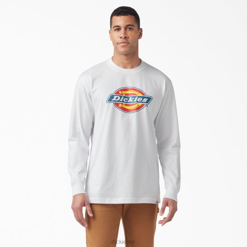 majica s trobojnim logotipom dugih rukava muškarci Dickies bijelo (wh) 6BPL6830 odjeća