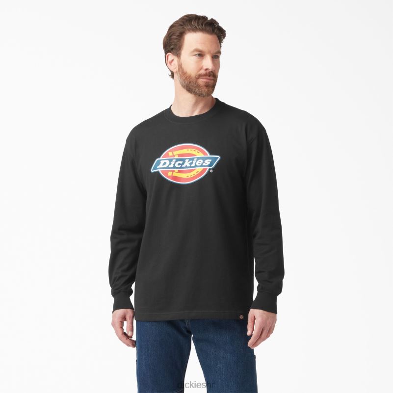 majica s trobojnim logotipom dugih rukava muškarci Dickies crna (kbk) 6BPL6829 odjeća