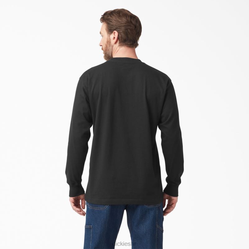 majica s trobojnim logotipom dugih rukava muškarci Dickies crna (kbk) 6BPL6829 odjeća