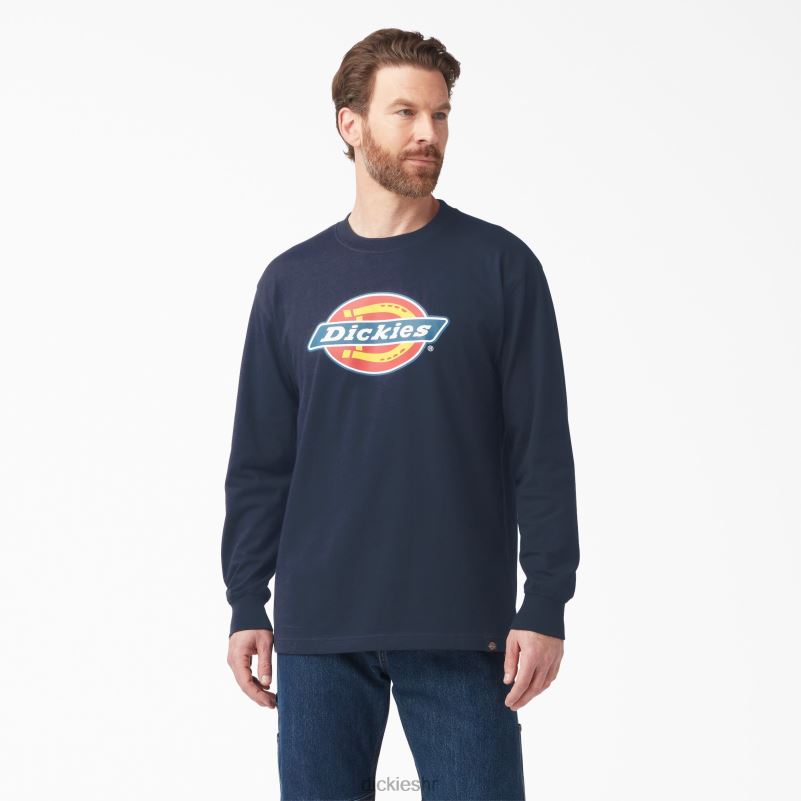 majica s trobojnim logotipom dugih rukava muškarci Dickies tamnoplava (dn) 6BPL6827 odjeća