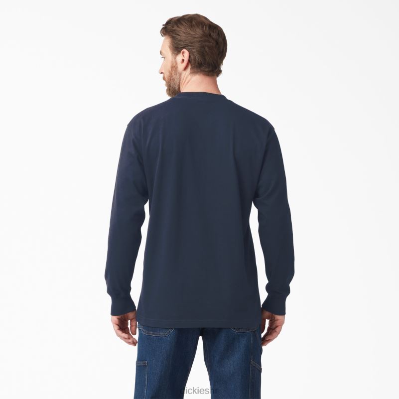 majica s trobojnim logotipom dugih rukava muškarci Dickies tamnoplava (dn) 6BPL6827 odjeća