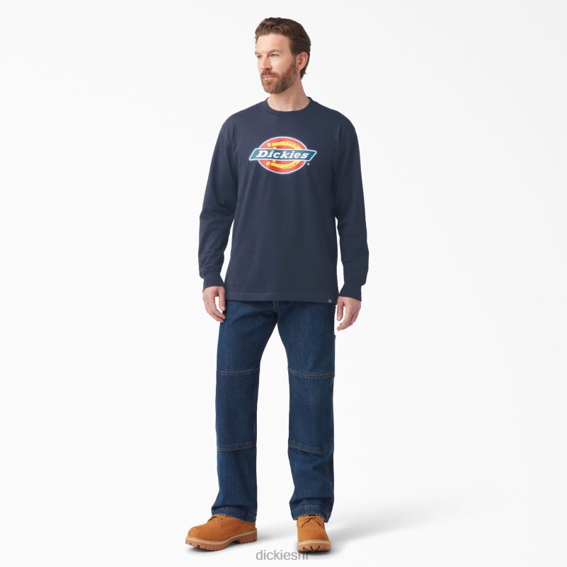majica s trobojnim logotipom dugih rukava muškarci Dickies tamnoplava (dn) 6BPL6827 odjeća