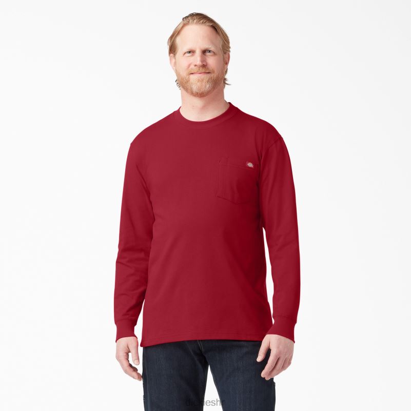 teškaška majica dugih rukava muškarci Dickies engleski crveni (er) 6BPL6608 odjeća