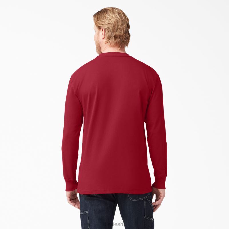 teškaška majica dugih rukava muškarci Dickies engleski crveni (er) 6BPL6608 odjeća