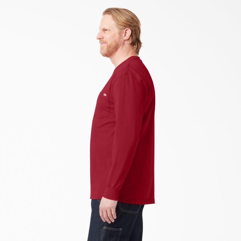 teškaška majica dugih rukava muškarci Dickies engleski crveni (er) 6BPL6608 odjeća