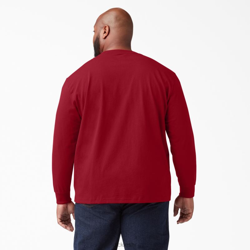 teškaška majica dugih rukava muškarci Dickies engleski crveni (er) 6BPL6608 odjeća