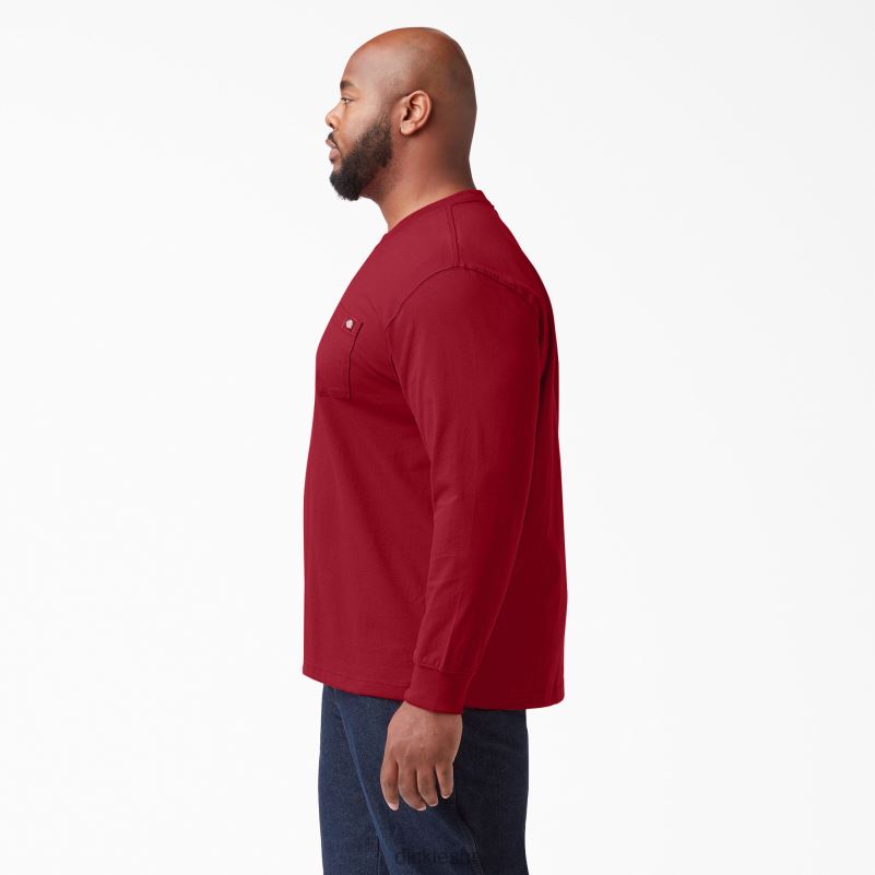 teškaška majica dugih rukava muškarci Dickies engleski crveni (er) 6BPL6608 odjeća
