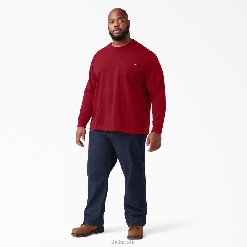 teškaška majica dugih rukava muškarci Dickies engleski crveni (er) 6BPL6608 odjeća