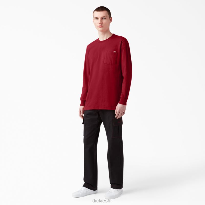 teškaška majica dugih rukava muškarci Dickies engleski crveni (er) 6BPL6608 odjeća