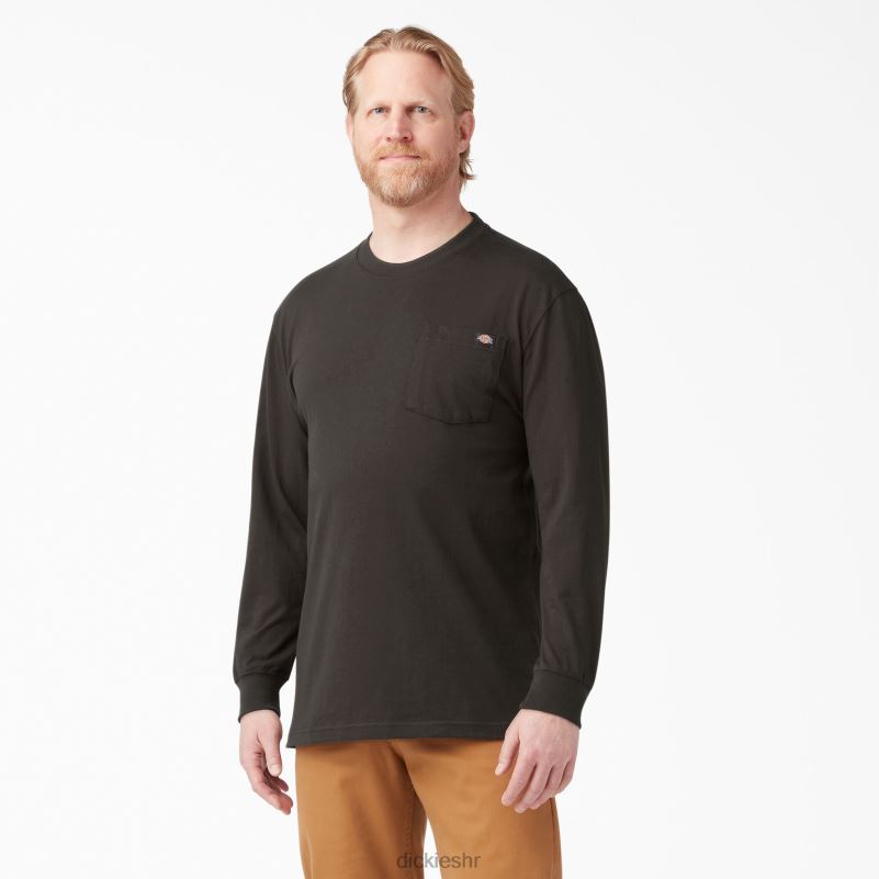 teškaška majica dugih rukava muškarci Dickies čokoladno smeđa (cb) 6BPL6603 odjeća