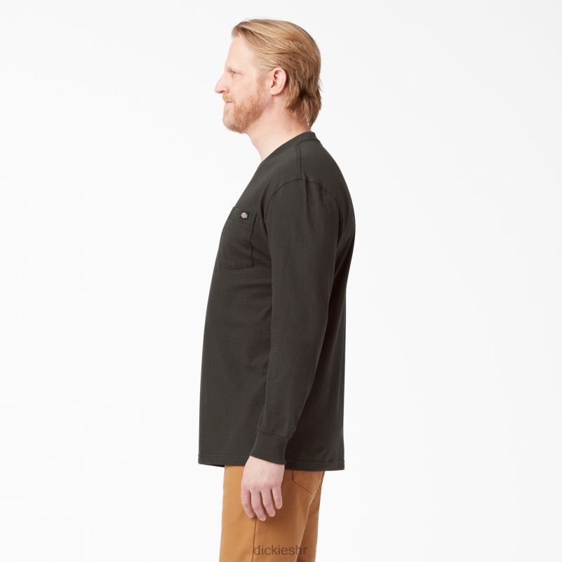 teškaška majica dugih rukava muškarci Dickies čokoladno smeđa (cb) 6BPL6603 odjeća
