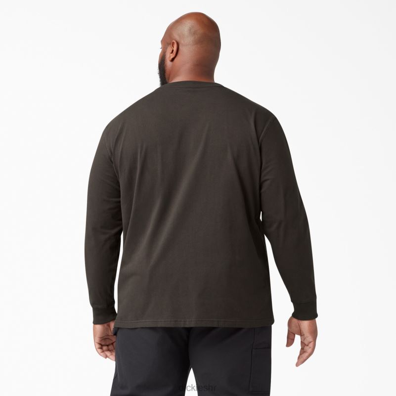 teškaška majica dugih rukava muškarci Dickies čokoladno smeđa (cb) 6BPL6603 odjeća