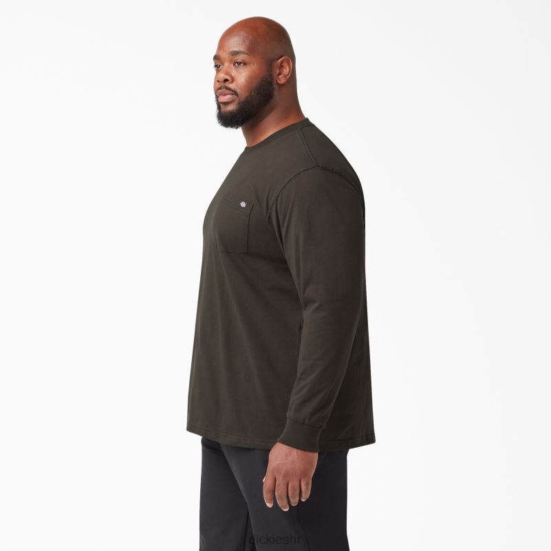 teškaška majica dugih rukava muškarci Dickies čokoladno smeđa (cb) 6BPL6603 odjeća