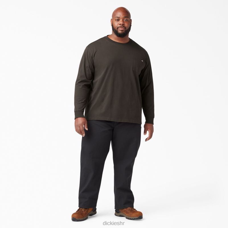 teškaška majica dugih rukava muškarci Dickies čokoladno smeđa (cb) 6BPL6603 odjeća