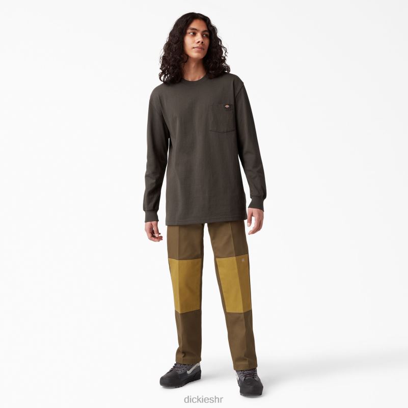 teškaška majica dugih rukava muškarci Dickies čokoladno smeđa (cb) 6BPL6603 odjeća