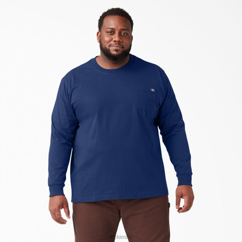 teškaška majica dugih rukava muškarci Dickies tamno plava (el) 6BPL6607 odjeća