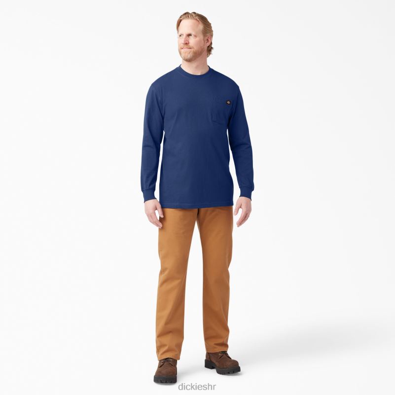 teškaška majica dugih rukava muškarci Dickies tamno plava (el) 6BPL6607 odjeća