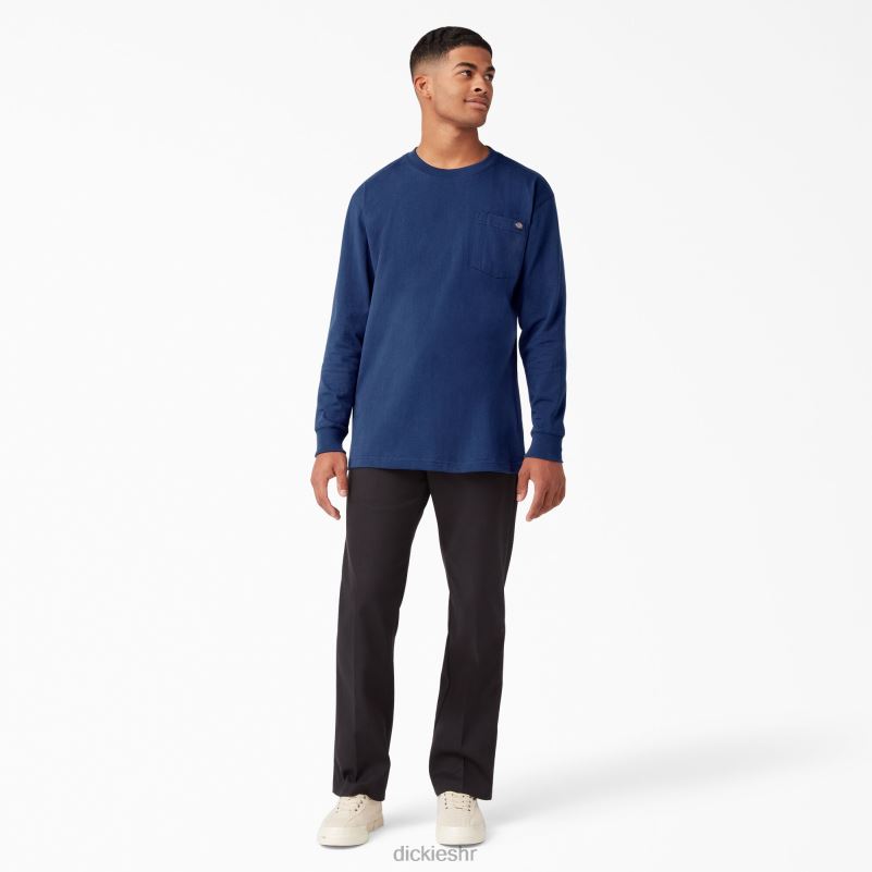 teškaška majica dugih rukava muškarci Dickies tamno plava (el) 6BPL6607 odjeća