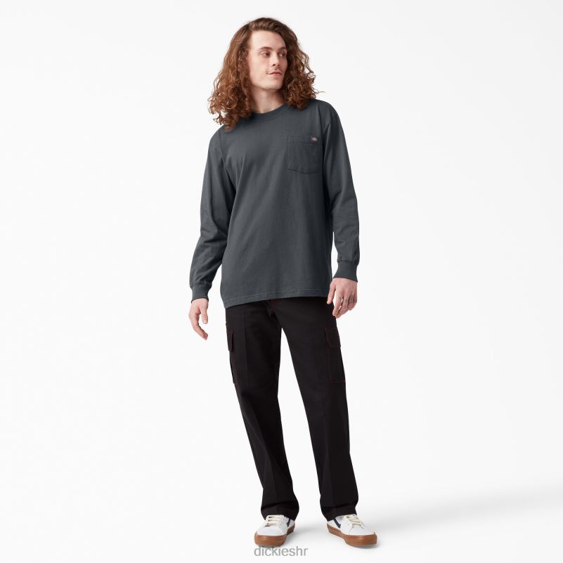 teškaška majica dugih rukava muškarci Dickies ugljen siva (ch) 6BPL6604 odjeća