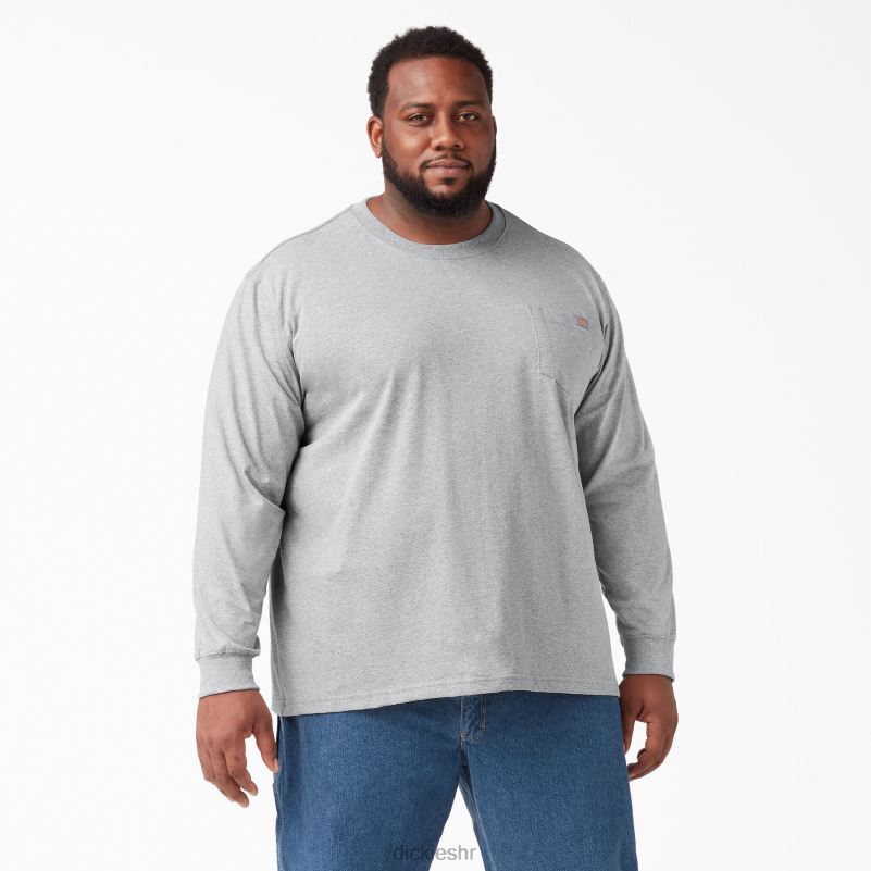 teškaška majica dugih rukava muškarci Dickies vrijesak sivi (hg) 6BPL6610 odjeća