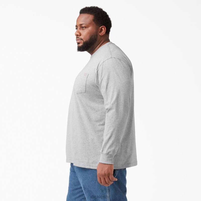 teškaška majica dugih rukava muškarci Dickies vrijesak sivi (hg) 6BPL6610 odjeća