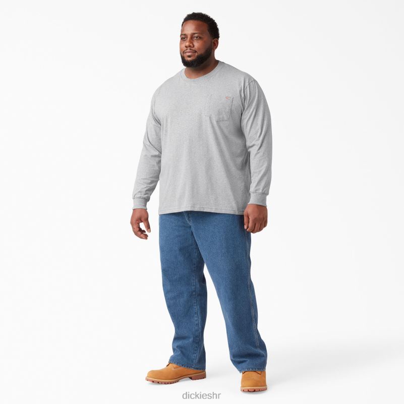 teškaška majica dugih rukava muškarci Dickies vrijesak sivi (hg) 6BPL6610 odjeća