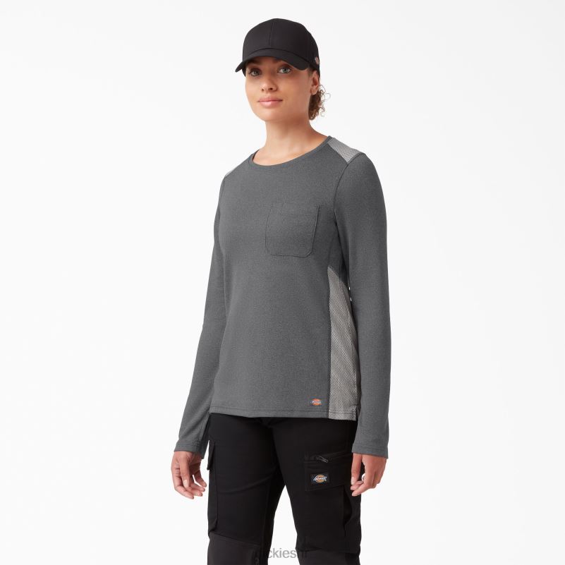 temp-iq 365 majica dugih rukava žene Dickies tamno sivi vrijesak (ghf) 6BPL61694 odjeća