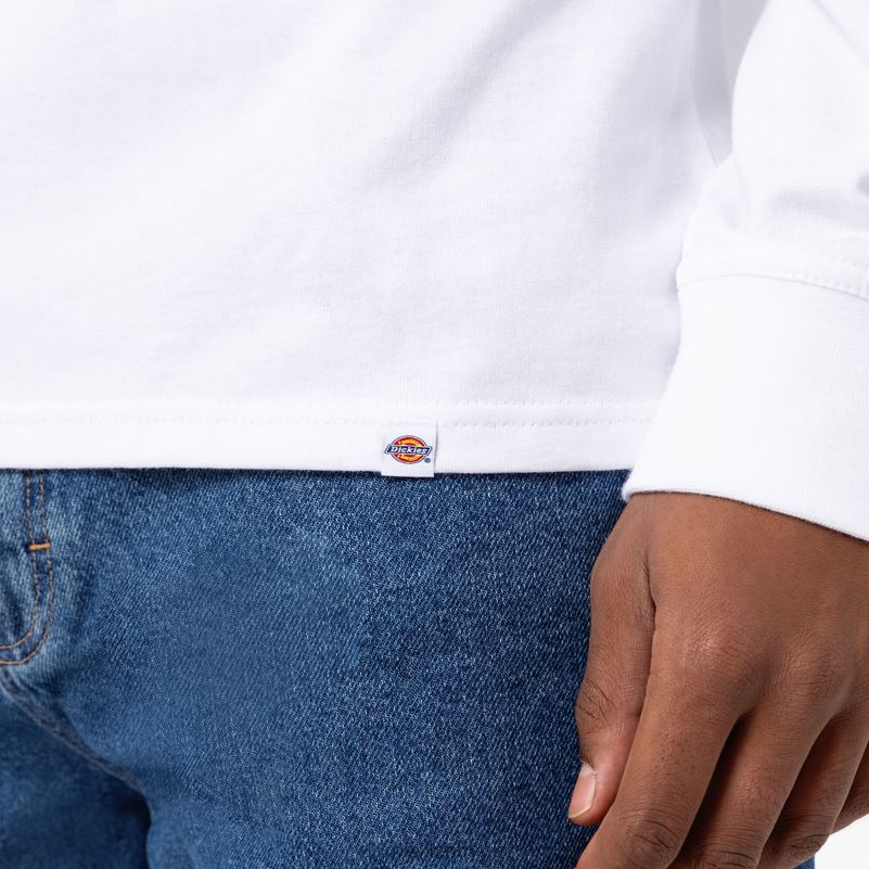 union springs majica dugih rukava muškarci Dickies bijelo (wh) 6BPL6836 odjeća