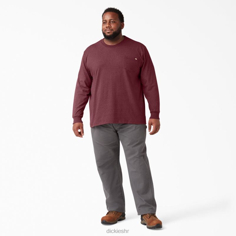 vrijeskasta majica dugih rukava teške kategorije muškarci Dickies bordo (byd) 6BPL6716 odjeća