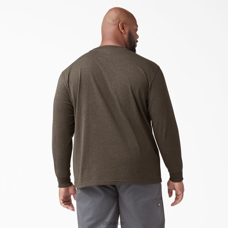 vrijeskasta majica dugih rukava teške kategorije muškarci Dickies čokoladni vrijesak (cth) 6BPL6718 odjeća