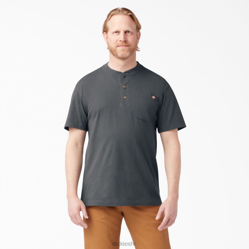 Henley majica kratkih rukava teške kategorije muškarci Dickies ugljen siva (ch) 6BPL6636 odjeća