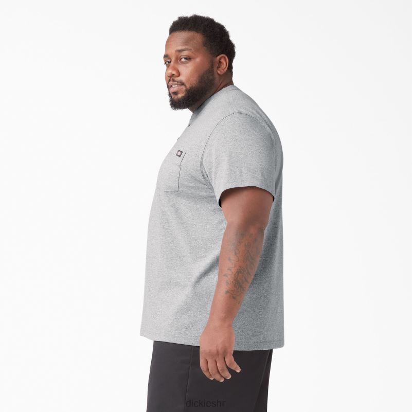 Henley majica kratkih rukava teške kategorije muškarci Dickies vrijesak sivi (hg) 6BPL6639 odjeća