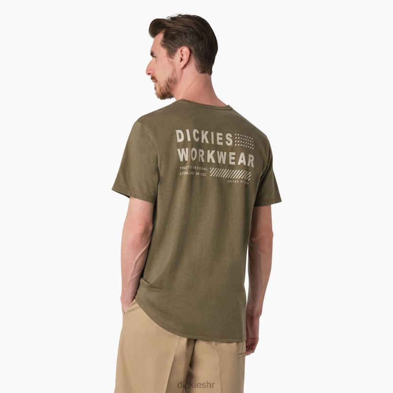 grafička majica performansi hlađenja muškarci Dickies vojnički zeleni vrijesak (mld) 6BPL6902 odjeća