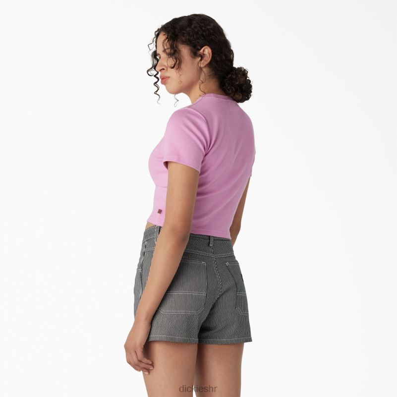 izvezena skraćena majica za bebe žene Dickies divlja ruža (wr2) 6BPL62196 odjeća