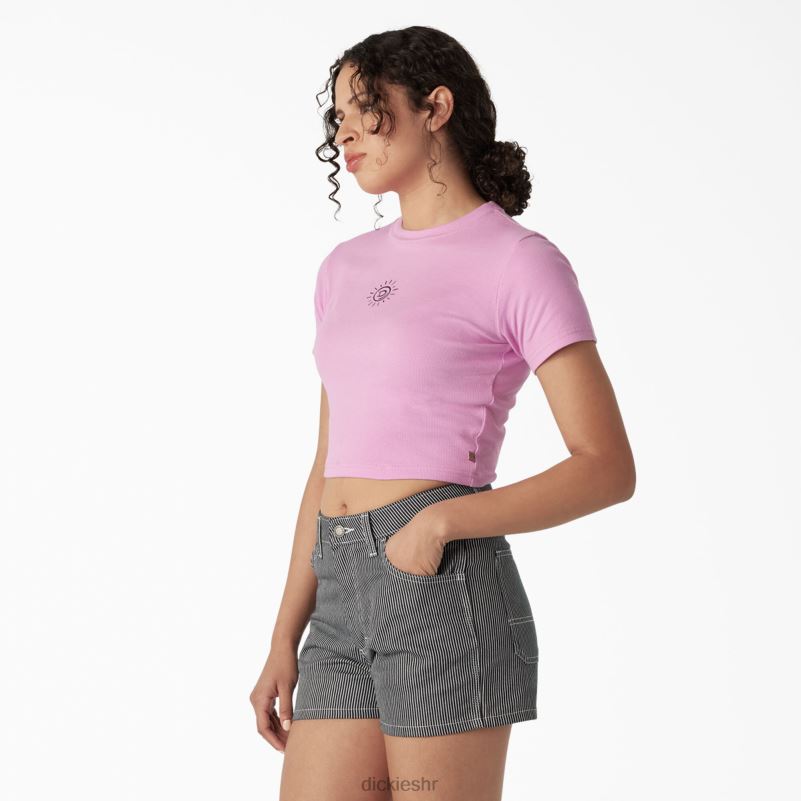 izvezena skraćena majica za bebe žene Dickies divlja ruža (wr2) 6BPL62196 odjeća