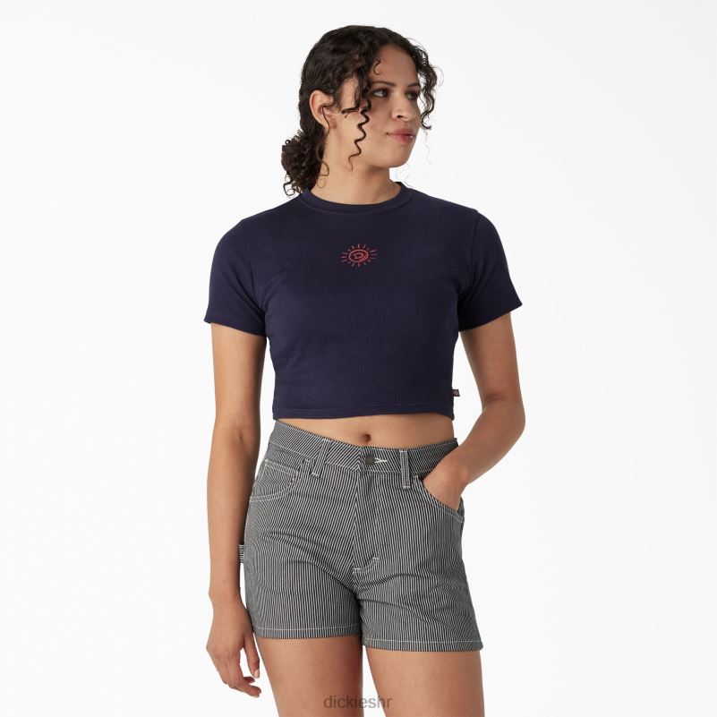 izvezena skraćena majica za bebe žene Dickies mornarska tinta (ik) 6BPL62195 odjeća