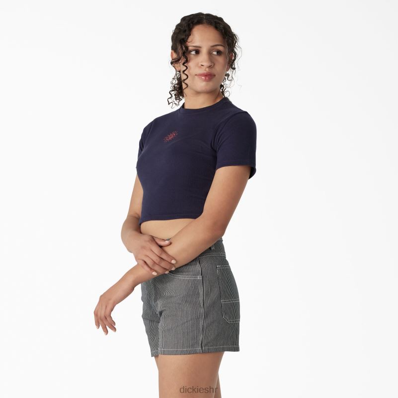 izvezena skraćena majica za bebe žene Dickies mornarska tinta (ik) 6BPL62195 odjeća