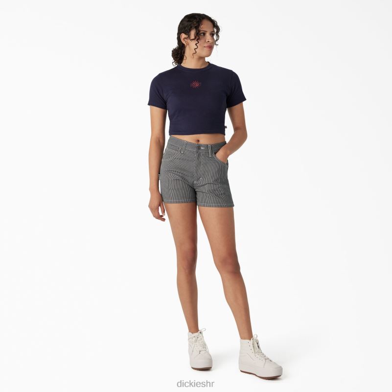 izvezena skraćena majica za bebe žene Dickies mornarska tinta (ik) 6BPL62195 odjeća