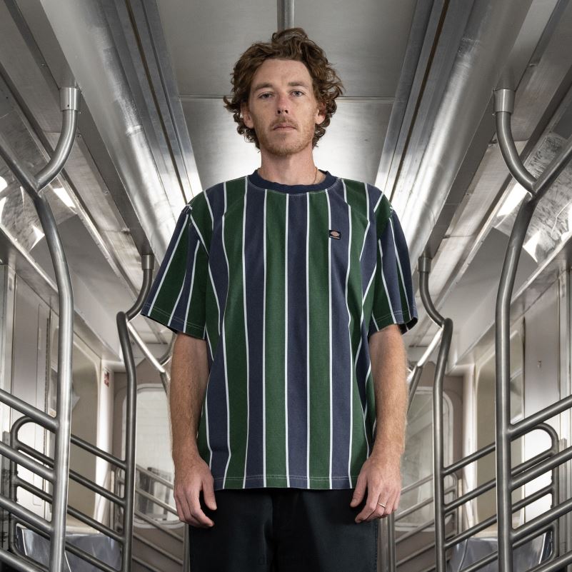 jake hayes prugasta majica muškarci Dickies tamnoplava/borova pruga (nsn) 6BPL6779 odjeća