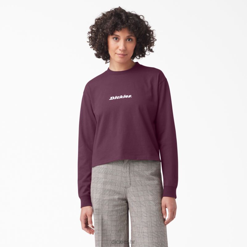 loretto skraćena majica dugih rukava žene Dickies vino od grožđa (gw9) 6BPL62160 odjeća