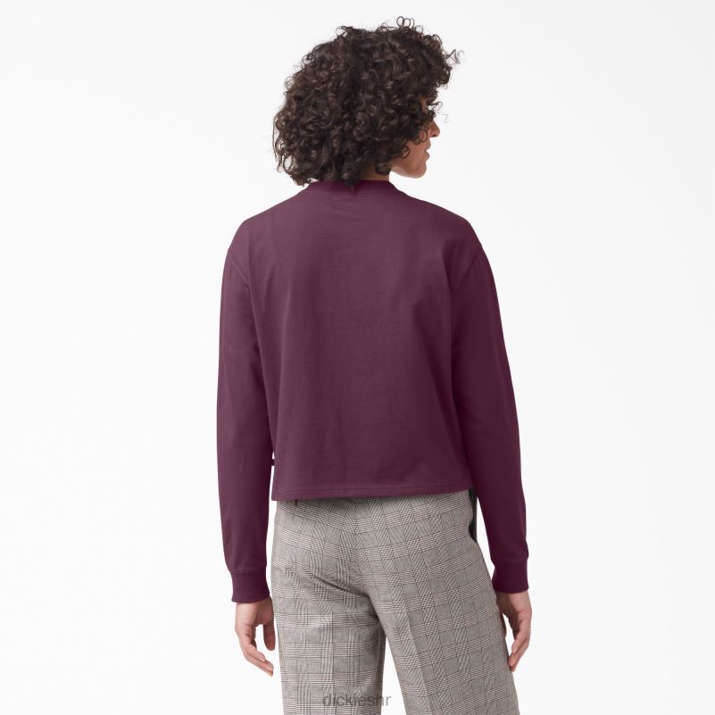 loretto skraćena majica dugih rukava žene Dickies vino od grožđa (gw9) 6BPL62160 odjeća
