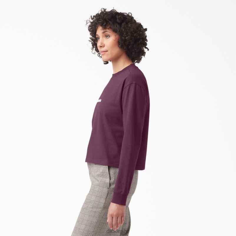 loretto skraćena majica dugih rukava žene Dickies vino od grožđa (gw9) 6BPL62160 odjeća
