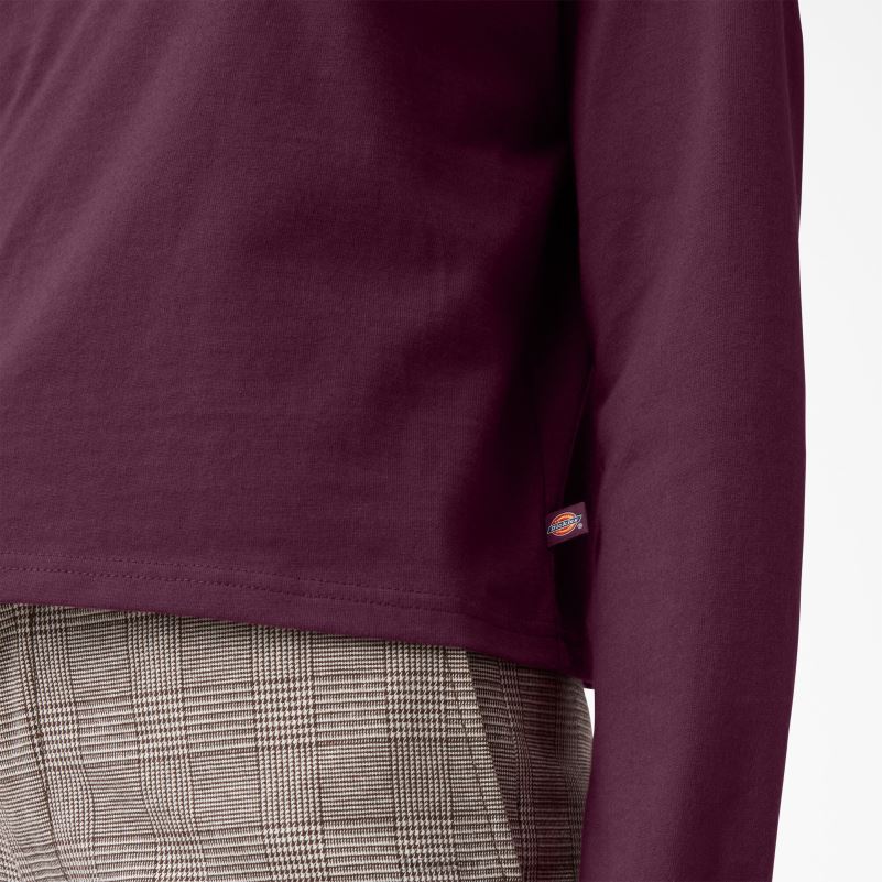 loretto skraćena majica dugih rukava žene Dickies vino od grožđa (gw9) 6BPL62160 odjeća