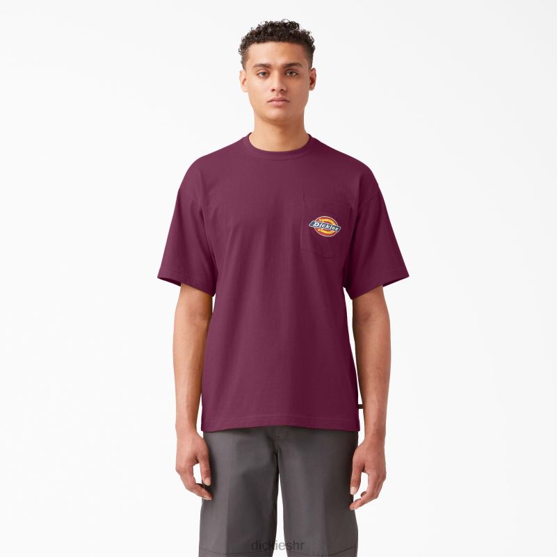 majica kratkih rukava s logotipom na prsima muškarci Dickies vino od grožđa (gw9) 6BPL6894 odjeća
