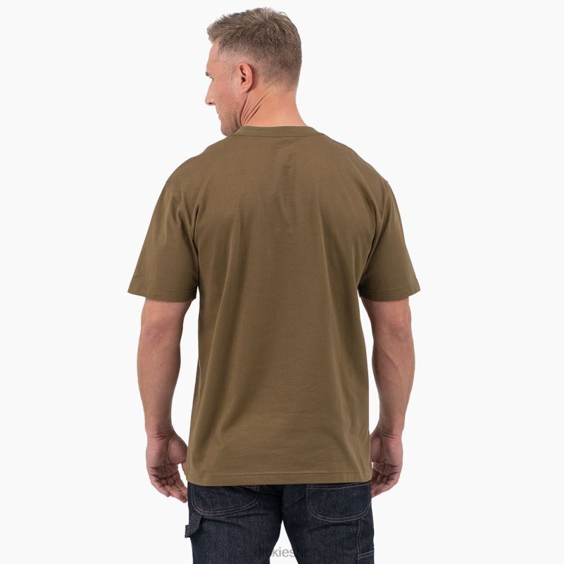 majica kratkih rukava s natpisom muškarci Dickies tamno maslinasta (dv9) 6BPL6812 odjeća