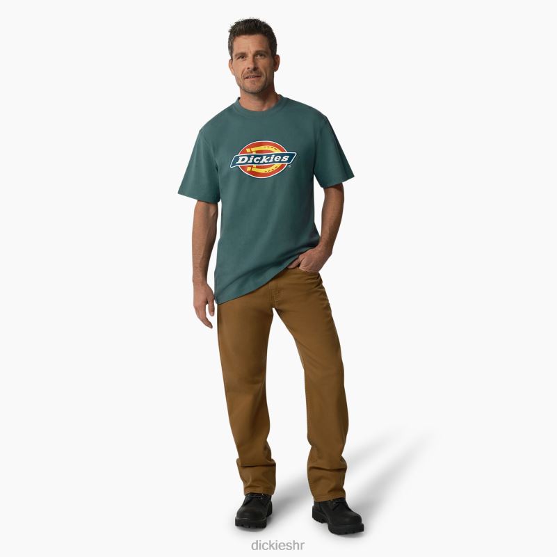 majica kratkih rukava s trobojnim logotipom muškarci Dickies Lincoln Green (ln) 6BPL6713 odjeća