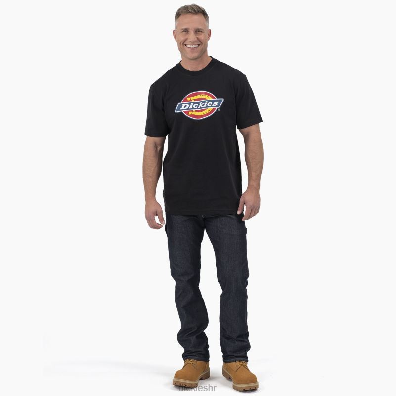 majica kratkih rukava s trobojnim logotipom muškarci Dickies crna (kbk) 6BPL6712 odjeća