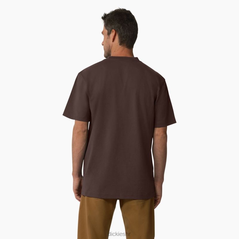 majica kratkih rukava s trobojnim logotipom muškarci Dickies čokoladno smeđa (cb) 6BPL6708 odjeća
