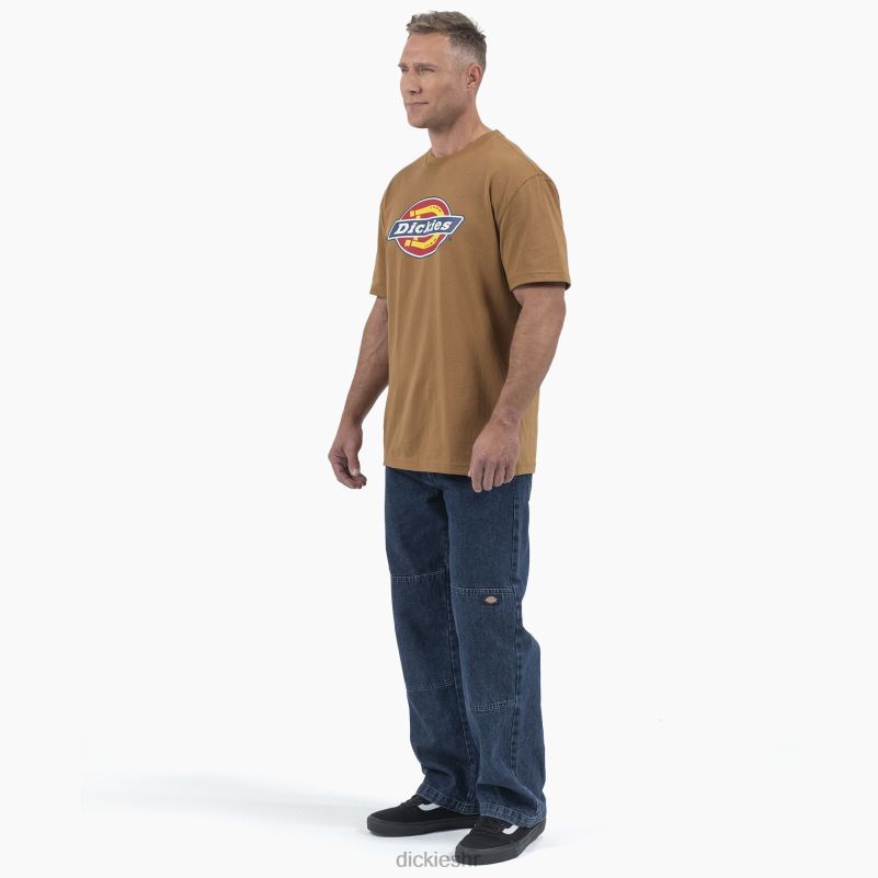 majica kratkih rukava s trobojnim logotipom muškarci Dickies smeđa patka (bd) 6BPL6707 odjeća
